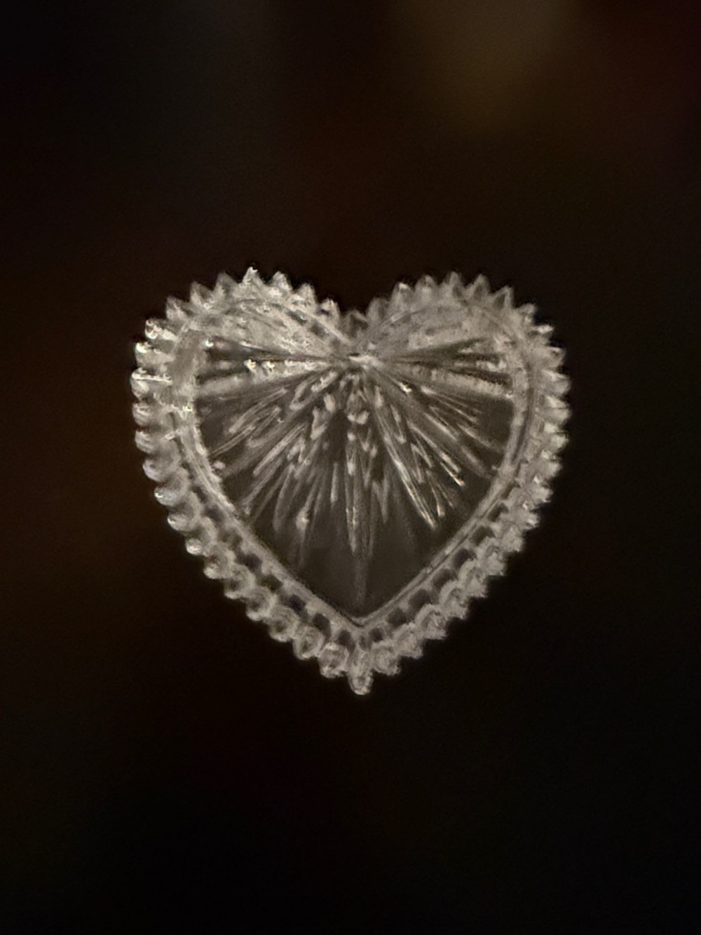 Gorham Clear Crystal Heart Trinket Dish with Box